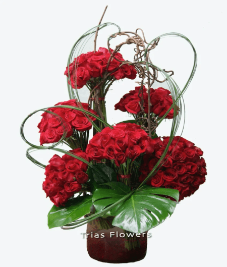 A breathtaking, spectacular red rose arrangement that will impress any loved one. Arranged with 200 long stemmed red roses!
