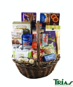 Chocolate and cookies snack basket
