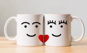 His and Hers coffee mugs